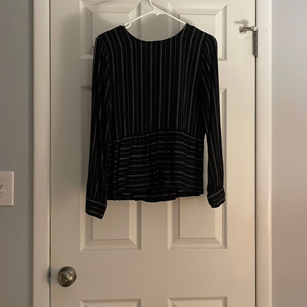 Loft Striped Button Back Blouse - image 1